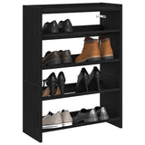 ZNTS Shoe Rack Black 60x25x81 cm Engineered Wood 859879