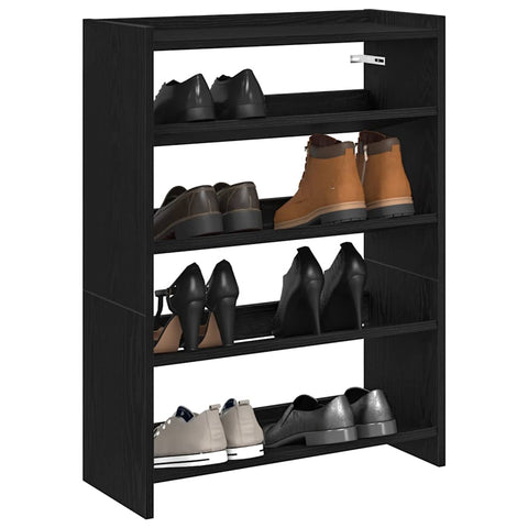 ZNTS Shoe Rack Black 60x25x81 cm Engineered Wood 859879