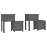 Bedside Cabinet 2 pcs Grey 79.5x38x65.5 cm Solid Wood Pine 814544