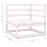 Garden 2-Seater Sofa White Solid Pinewood 3075245