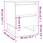 ZNTS Bedside Cabinets 2 pcs Smoked Oak 40x35x50 cm Engineered Wood 826903