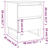 ZNTS Bedside Cabinets 2 pcs Smoked Oak 40x35x50 cm Engineered Wood 826903