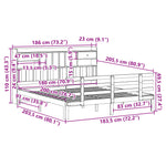ZNTS Bookcase Bed without Mattress 180x200 cm Super King Solid Wood Pine 3322802