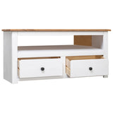Corner TV Cabinet White 93x49x49 cm Solid Pine Panama Range 282687
