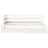 Daybed with Trundle and Drawers without Mattress White 80x200 cm 3302234