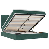 Ottoman Bed with Mattresses Dark Green 160x200cm Velvet 3313412