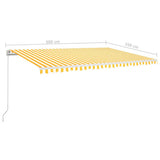 Manual Retractable Awning 500x350 cm Yellow and White 3069018