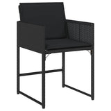 Garden Dining Set with Cushion 5 pcs Black Poly Rattan 3380008