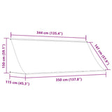 Retractable Awning Cream 350x150 cm Fabric and Steel 368762
