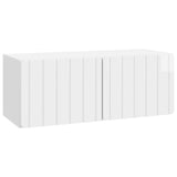 Wall-Mounted TV Cabinet High Gloss White 78.5 x 31 x 30 cm 898379