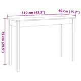 Console Table Wax Brown 110x40x75 cm Solid Wood Pine 847172