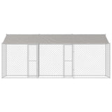 Dog Cage with Roof Silver 600 x 200 x 256 cm Steel and PE 3368304