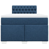 Box Spring Bed with Mattress Blue 120x200 cm Fabric 3285868