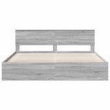 Bed Frame Grey Sonoma 200 x 200 cm Solid Pine Wood 3410560