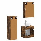 Bathroom Furniture Set 4 pcs Smoked Oak 3407411