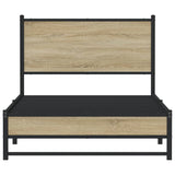 Metal Bed Frame without Mattress Sonoma Oak 100x190 cm 4007880