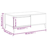 Coffee Table Brown Oak 90x50x36.5 cm Engineered Wood 821123