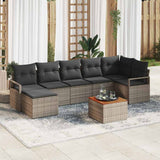 Garden Sofa Set with Cushion 8 pcs Grey Poly Rattan 3347734