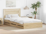 Bed Frame with Drawer Sonoma Oak 90 x 200 cm Engineer Wood 3409879