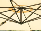 Round Umbrella Parasol W/ Tilt 360&deg Rotation and Hand Crank Cross Base-Beige T3398P318567