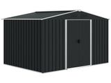 7.7 x 5.7ft Metal Garden Shed, Galvanised Outdoor Tool Storage House with Ventilation Slots and T3398P314205
