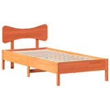 Bed Frame without Mattress Wax Brown 90x200 cm Solid Wood Pine 3328243