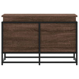 Storage Box with Lid Brown Oak 80x40x51.5 cm Engineered Wood 848803
