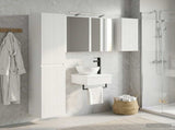 Bathroom Furniture Set 5 pcs White Engineered Wood and Glass 3407247