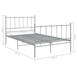 Bed Frame without Mattress Grey Metal 120x200 cm 324954