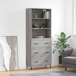 Highboard Grey Sonoma 69.5x34x180 cm Engineered Wood 3189403