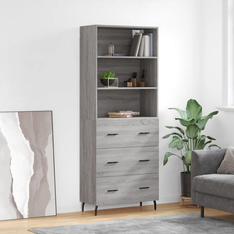 Highboard Grey Sonoma 69.5x34x180 cm Engineered Wood 3189403