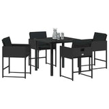 Garden Dining Set 5 pcs Black Poly Rattan 3380717