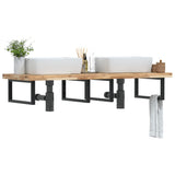 Basin Shelf Wall Mounted Steel and Solid Wood Acacia 3302813