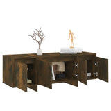 TV Cabinet Smoked Oak 120x30x40.5 cm Engineered Wood 813050