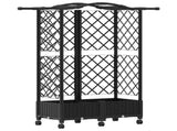 Raised Bed with Trellis and Roof Black 124 x 40 x 129 cm PP 3423018