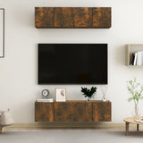 Wall TV Cabinets 4 pcs Smoked Oak 60x30x30 cm Engineered Wood 3120203