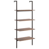 4-Tier Leaning Shelf Dark Brown and Black 64x35x152.5 cm 336383