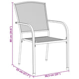 Stackable Garden Chair Set 5 pcs Anthracite Powder-coated Steel 3283758