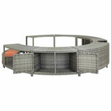 Hot Tub Surround Grey Poly Rattan 46459