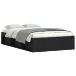 ZNTS Bed Frame without Mattress Black 120x190 cm Small Double Small Double 3203895