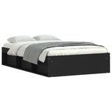 ZNTS Bed Frame without Mattress Black 120x190 cm Small Double Small Double 3203895