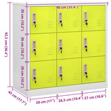 Locker Cabinet Light Grey and Green 90x45x92.5 cm Steel 336443
