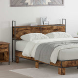 Storage Headboard with Charging Station Smoked oak 120 cm 859797