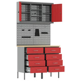 Work Cabinet Set with Drawer with Shelf with Storage 5 pcs Red 3321423