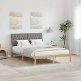 Bed Frame with Headboard Taupe 140 x 200 cm Solid Pine Wood 878817