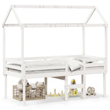 High Sleeper Bed without Mattress White 90x190 cm Single Solid Wood Pine 3282139