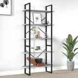5-Tier Book Cabinet Grey Sonoma 80x30x175 cm Engineered Wood 3114017