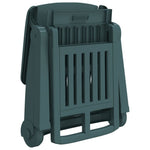 Folding Sun Lounger with Wheels Green PP 364697