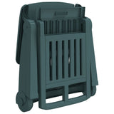 Folding Sun Lounger with Wheels Green PP 364697