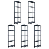 Storage Shelf Racks 5 pcs Black 125 kg 60x30x180 cm Plastic 276258